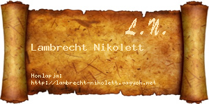 Lambrecht Nikolett névjegykártya