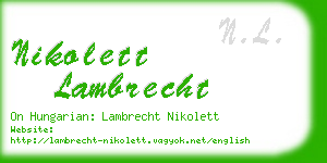 nikolett lambrecht business card